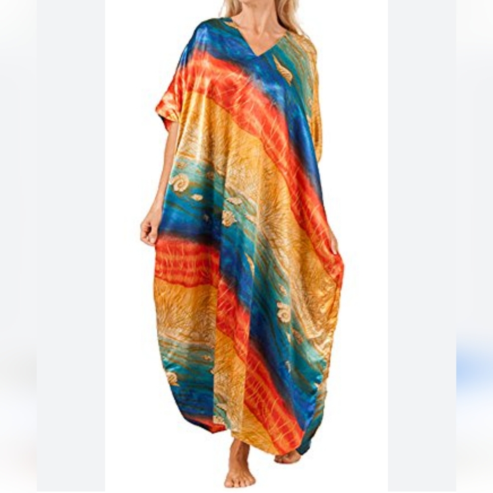 WOMEN'S CAFTAN By Winlar One Size - up to 3X - Loungewear Swim Coverup